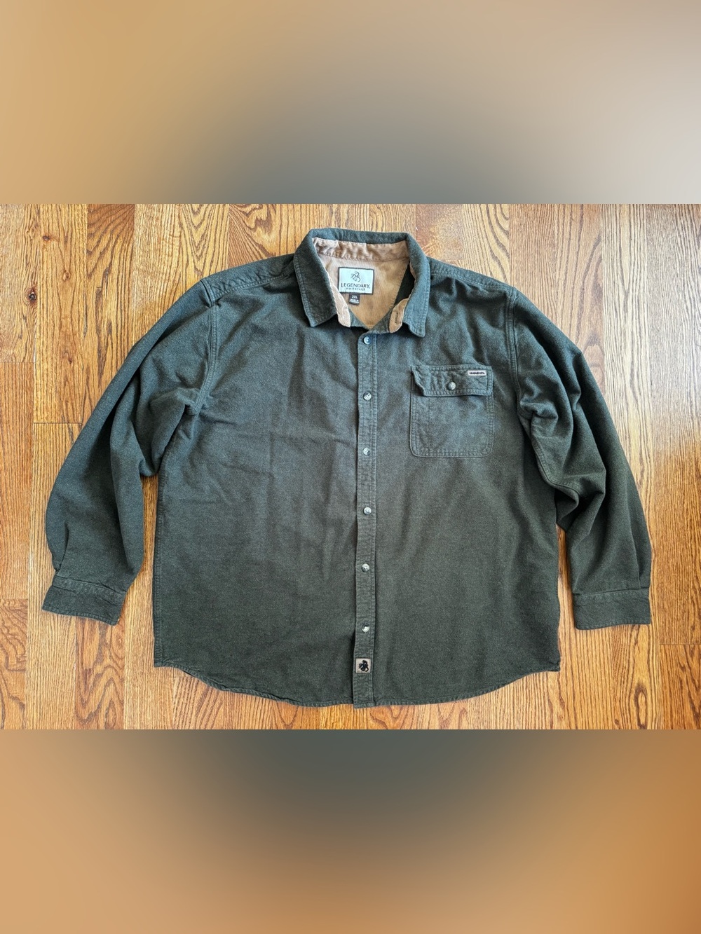 Legendary Whitetails Buck Camp Flannel Shirt Men’s 2XL Olive Green
